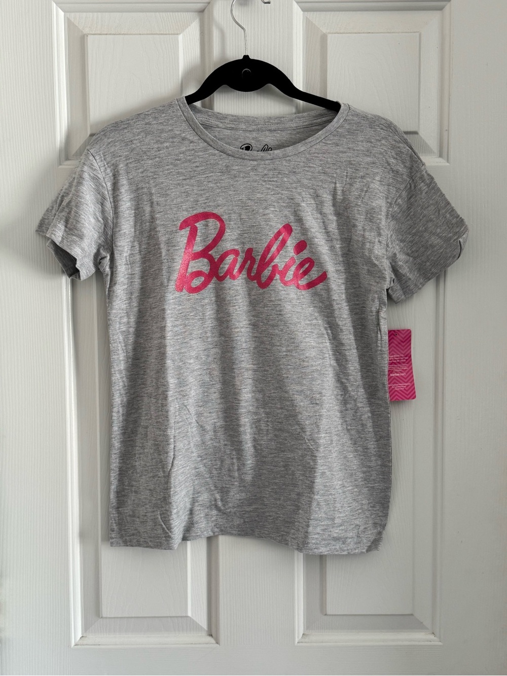 Barbie Gray Tee with Hot Pink Logo